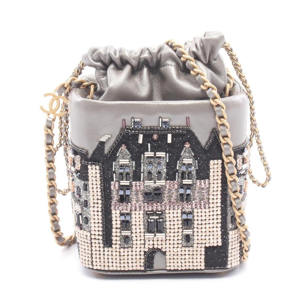 Chanel Small Bucket Bag, Beaded Embroidery, Shoulder Bag/Handbag, Lambskin Le...